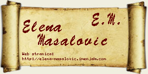 Elena Masalović vizit kartica